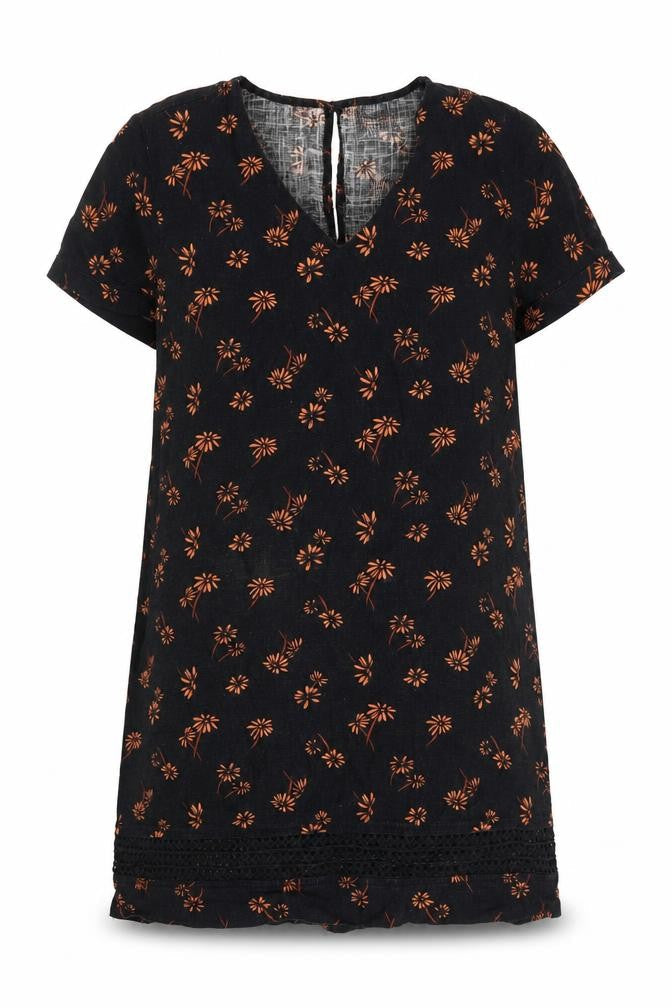 Next Women Black Floral Shift Dress Size 12