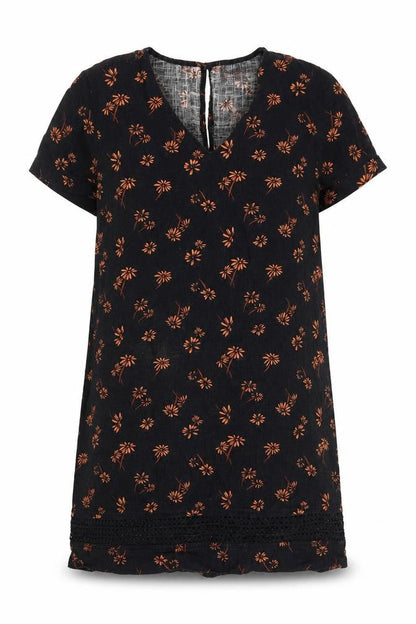 Next Women Black Floral Shift Dress Size 12