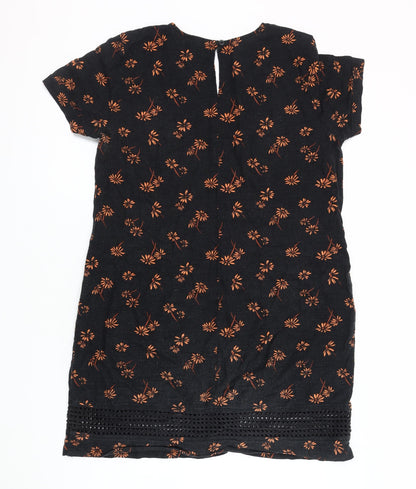Next Women Black Floral Shift Dress Size 12