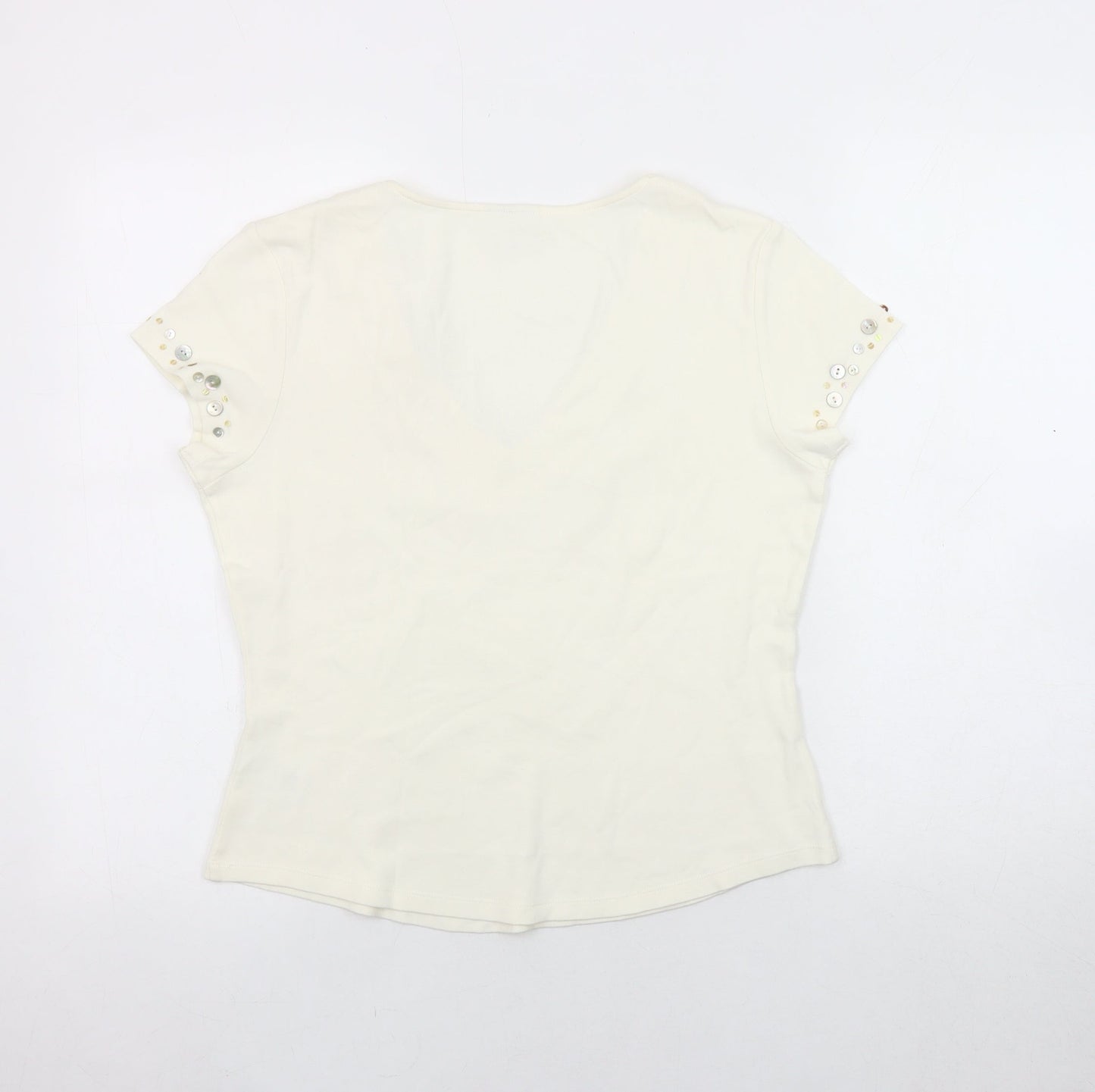 Womens UK Size 14 NEXT Ivory Basic T-Shirt