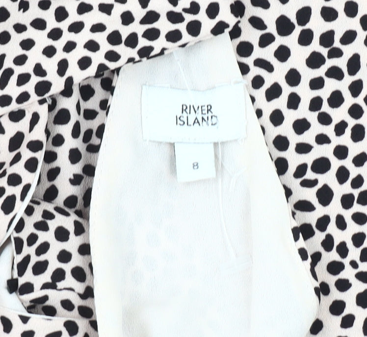 Womens UK Size 8 River Island Beige Basic Blouse