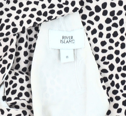 Womens UK Size 8 River Island Beige Basic Blouse