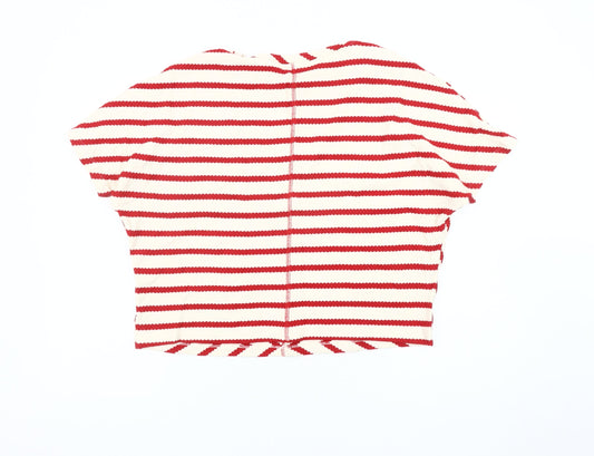 Womens UK Size M River Island Red Cropped T-Shirt