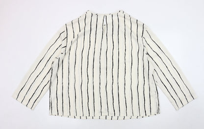 Marks and Spencer Women’s White Striped Top Size 18