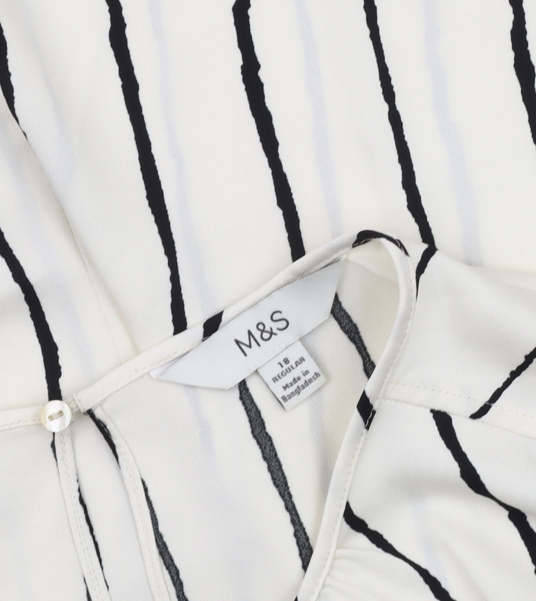 Marks and Spencer Women’s White Striped Top Size 18