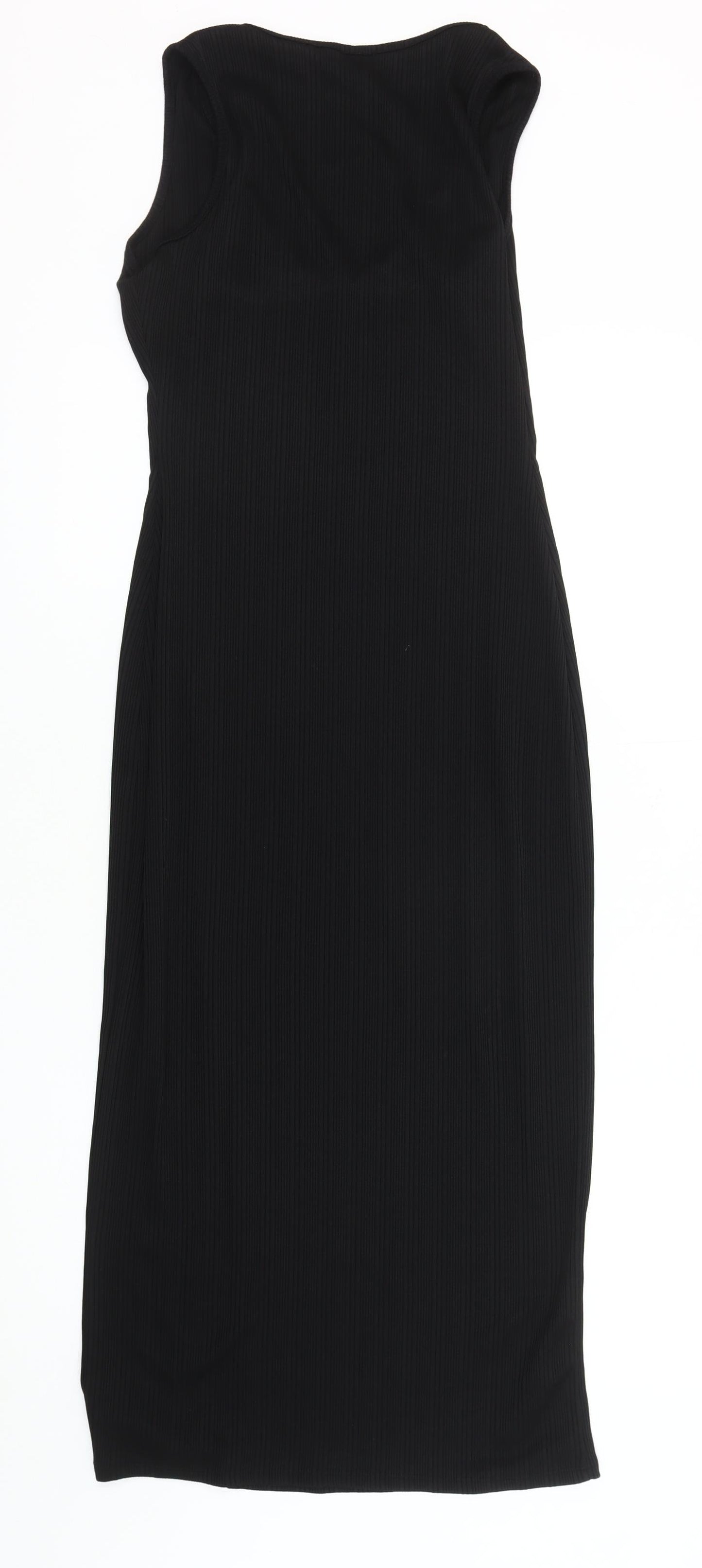 River Island Women's Black Sleeveless V-Neck Dress - Size 10