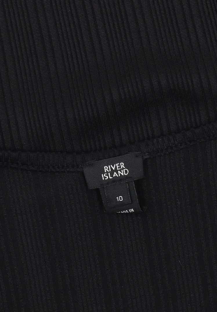 River Island Women's Black Sleeveless V-Neck Dress - Size 10