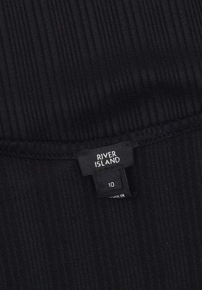 River Island Women's Black Sleeveless V-Neck Dress - Size 10