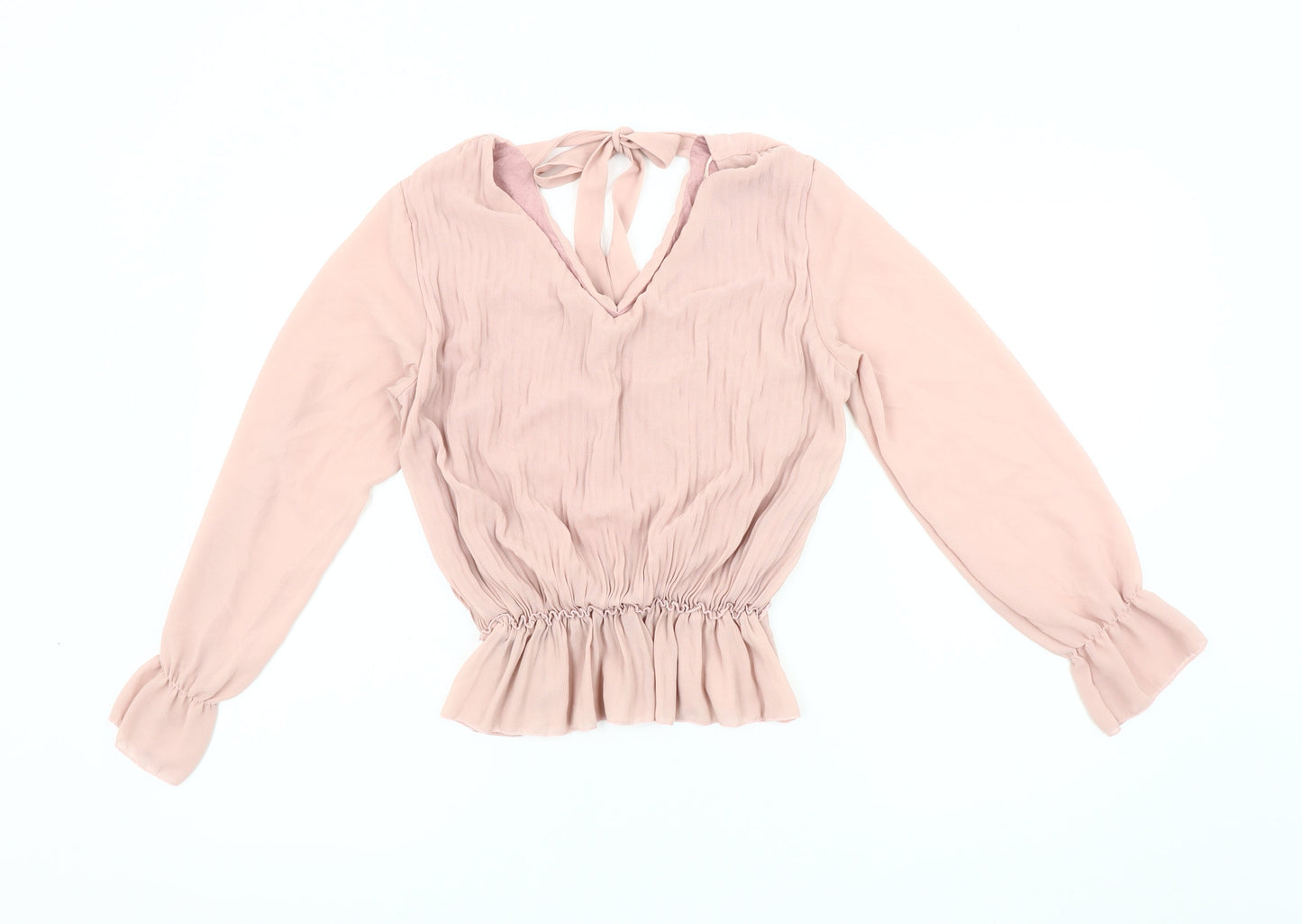 Quiz Women's Pink Tunic Blouse Long Sleeve V-Neck