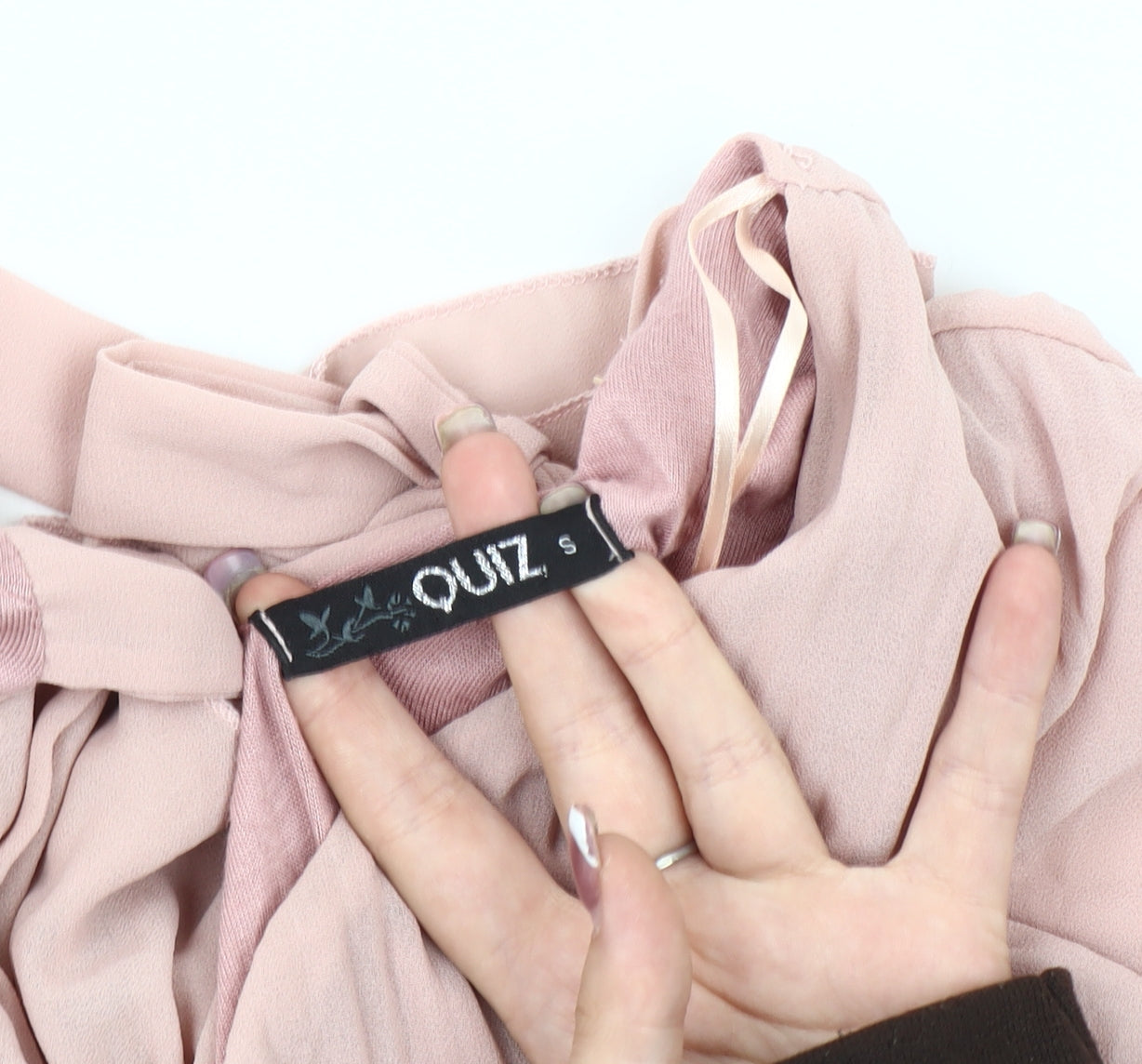 Quiz Women's Pink Tunic Blouse Long Sleeve V-Neck