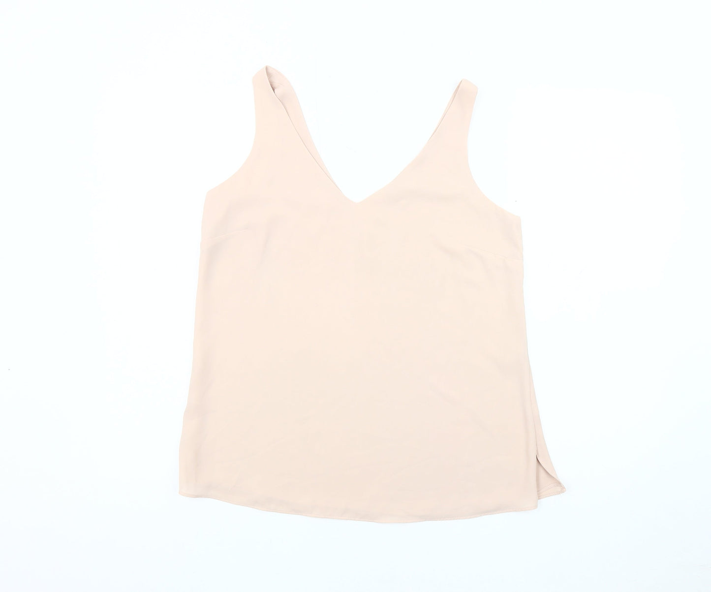 Wallis Women's Beige Tank Top Size 10 Regular V-Neck