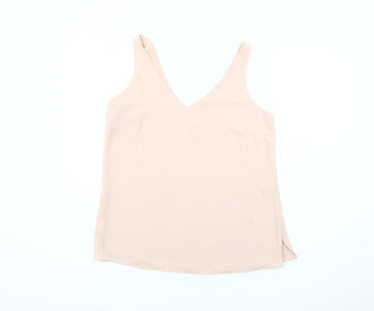 Wallis Women's Beige Tank Top Size 10 Regular V-Neck