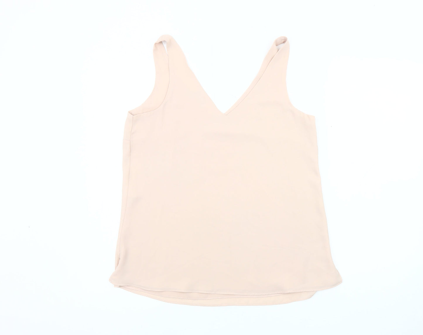 Wallis Women's Beige Tank Top Size 10 Regular V-Neck
