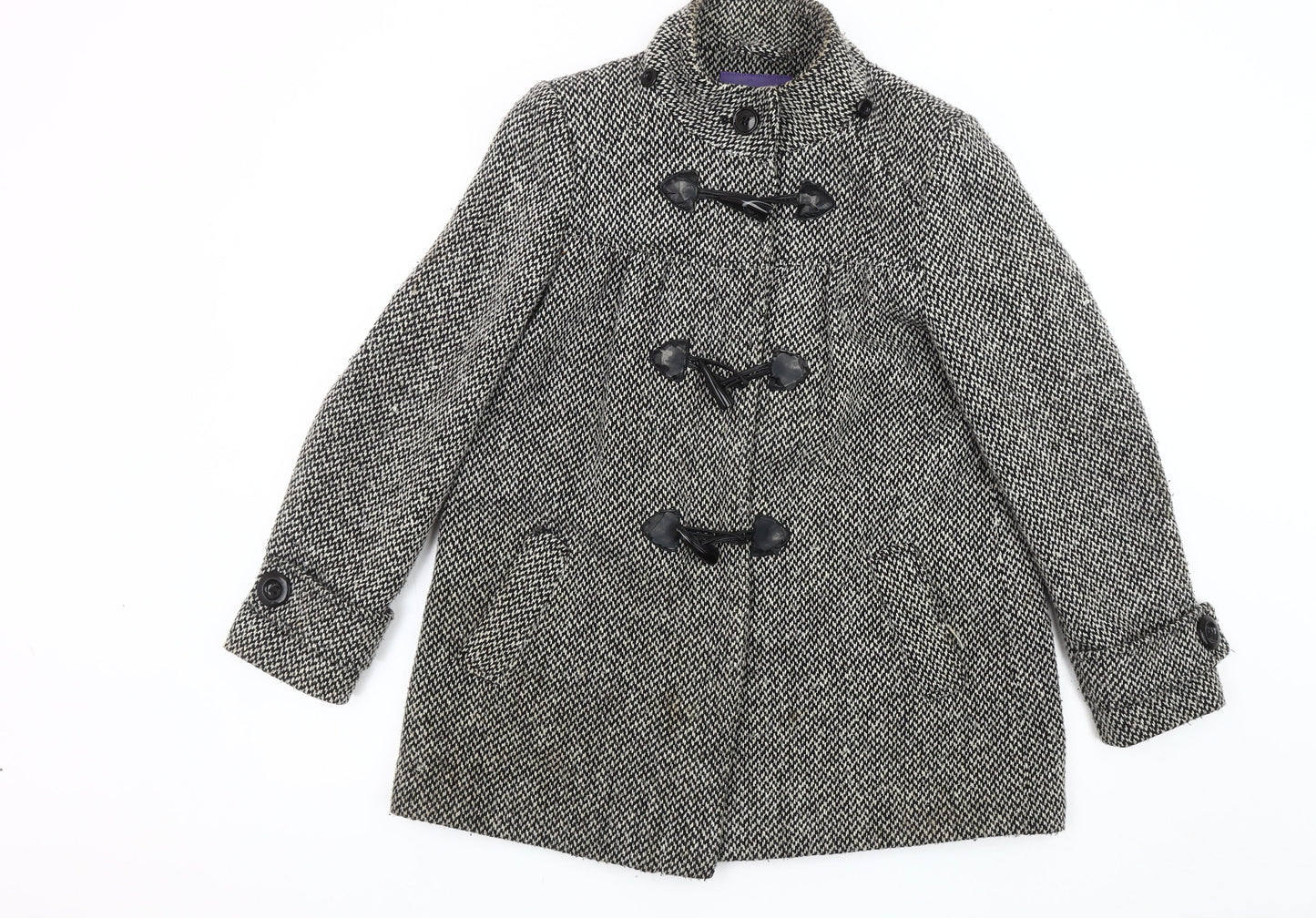 Autonomy Women's Grey Herringbone Duffel Coat Size 8