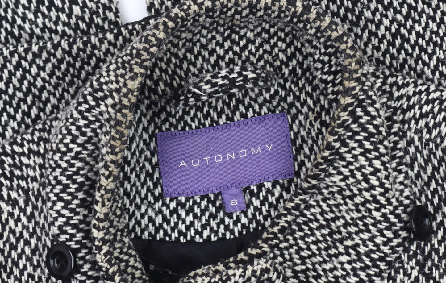 Autonomy Women's Grey Herringbone Duffel Coat Size 8