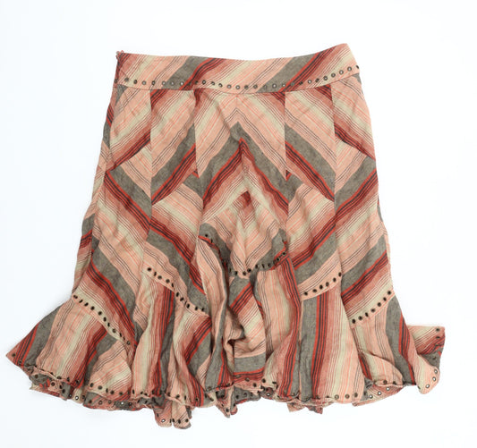 Fenn Wright Manson Women's Multicoloured Linen Skirt, Size 16