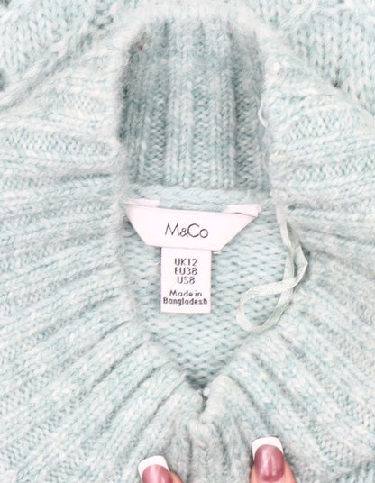Womens UK Size UK 12 M&Co Green Pullover Jumper