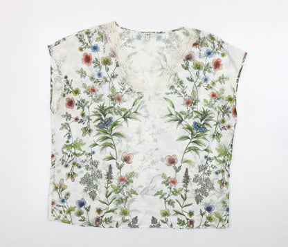 Womens UK Size 14 NEXT Multicoloured Basic Blouse
