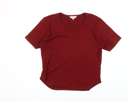 Womens UK Size 14 Lakeland Red Basic T-Shirt