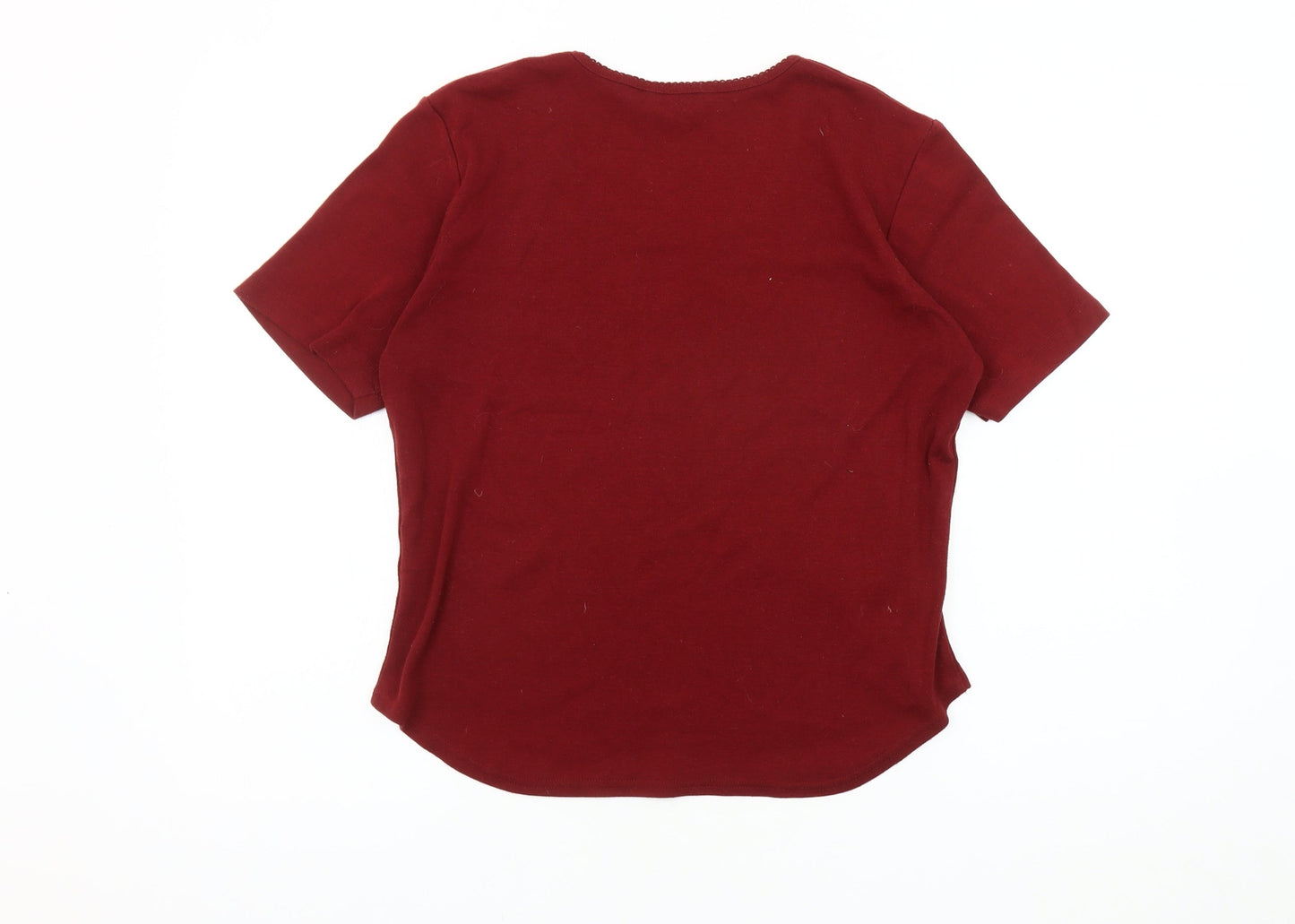 Womens UK Size 14 Lakeland Red Basic T-Shirt