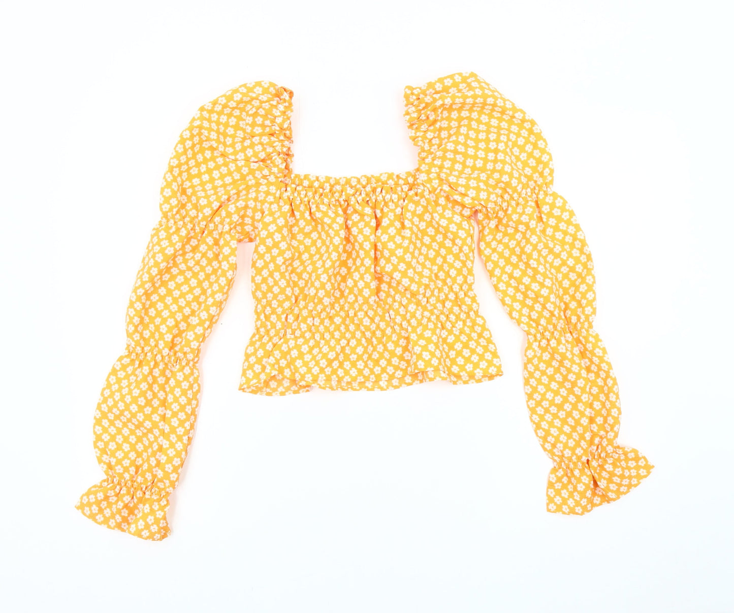 Womens UK Size 2XS H&M Yellow Basic Blouse