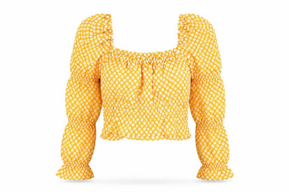 Womens UK Size 2XS H&M Yellow Basic Blouse