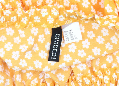 Womens UK Size 2XS H&M Yellow Basic Blouse