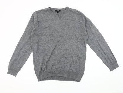 Thomas Nash Men's Grey V-Neck Pullover Jumper M