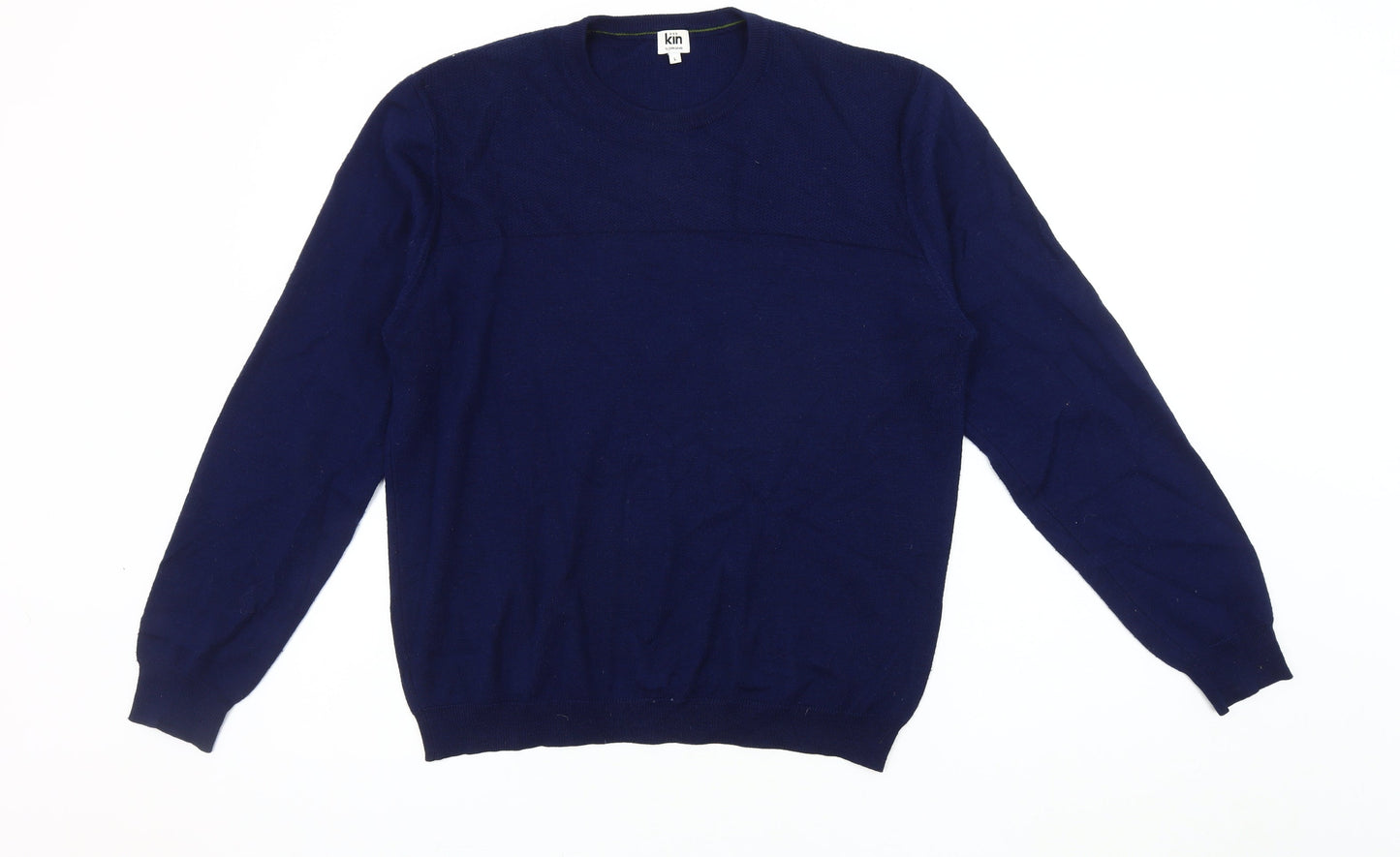 Kin by John Lewis Men's Blue Crew Neck Pullover Jumper L