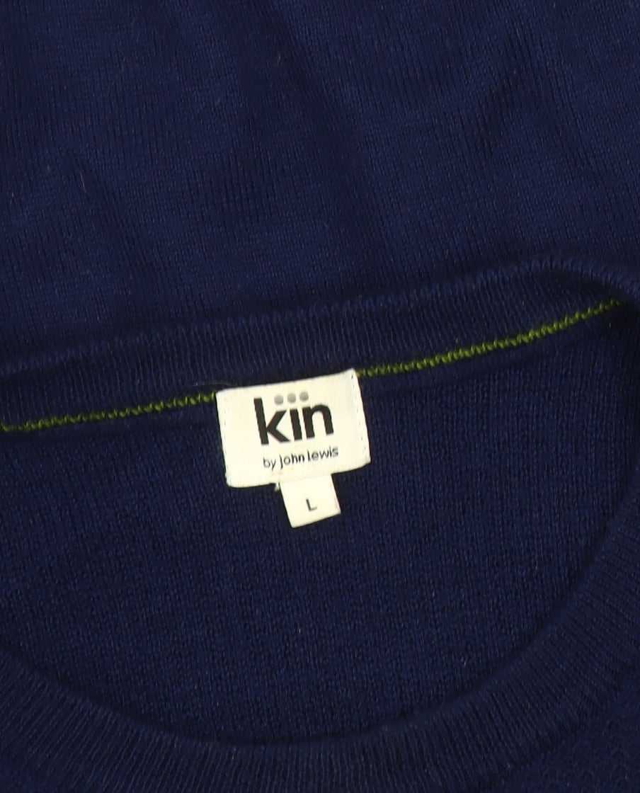 Kin by John Lewis Men's Blue Crew Neck Pullover Jumper L