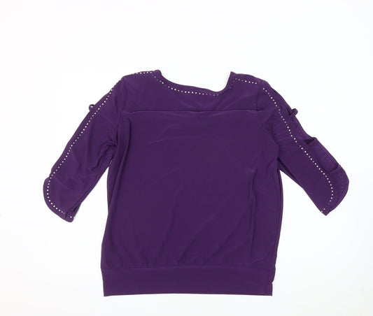Womens UK Size M Klass Purple Basic Blouse