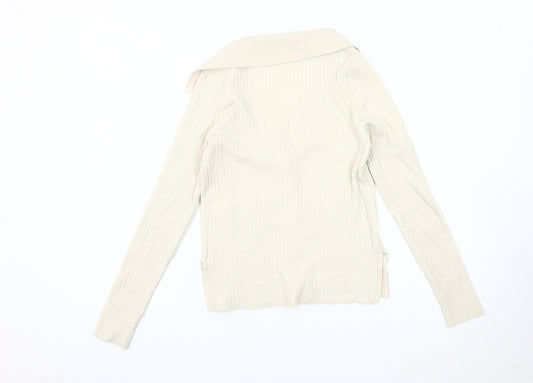 Womens UK Size XS VERO MODA Ivory Cardigan Jumper