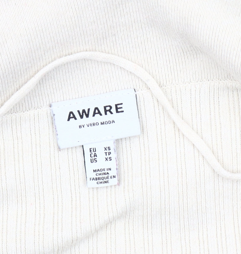 Womens UK Size XS VERO MODA Ivory Cardigan Jumper