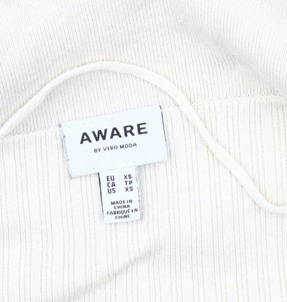 Womens UK Size XS VERO MODA Ivory Cardigan Jumper
