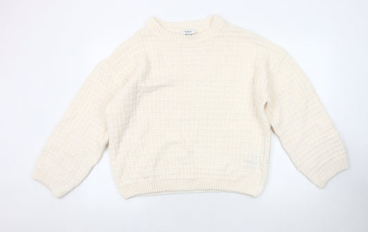 B.Young Women's Ivory Waffle-Knit Pullover Jumper