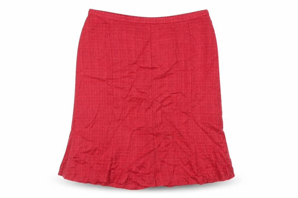 Next Women's Red Pencil Skirt Size 16 Lined Button Zip