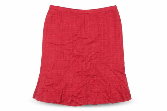 Next Women's Red Pencil Skirt Size 16 Lined Button Zip