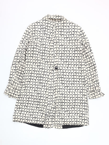 Debenhams Women's Black and White Overcoat, Size 10