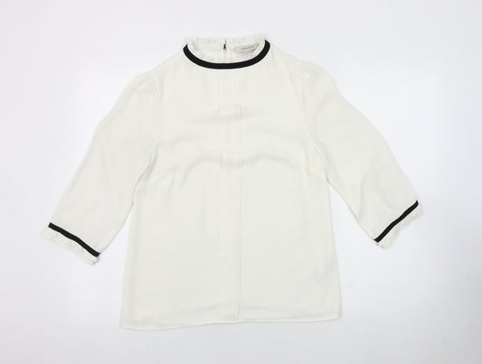Womens UK Size 8 Oasis Ivory Basic Blouse