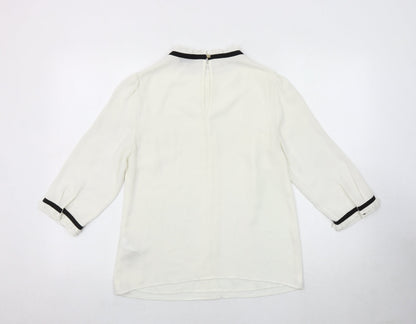 Womens UK Size 8 Oasis Ivory Basic Blouse