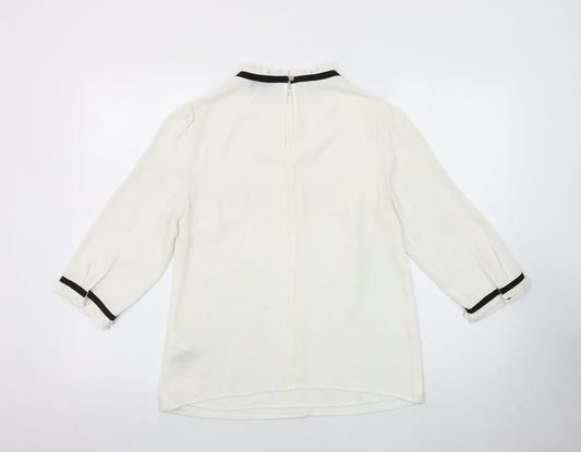 Womens UK Size 8 Oasis Ivory Basic Blouse
