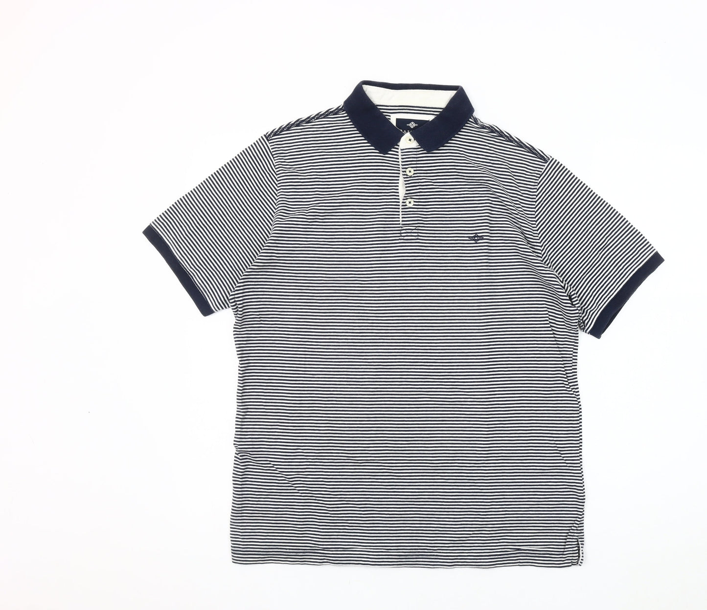 Baileys Men’s Black Striped Polo Shirt Size L