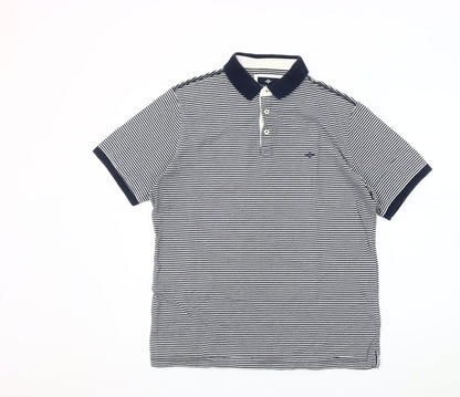 Baileys Men’s Black Striped Polo Shirt Size L