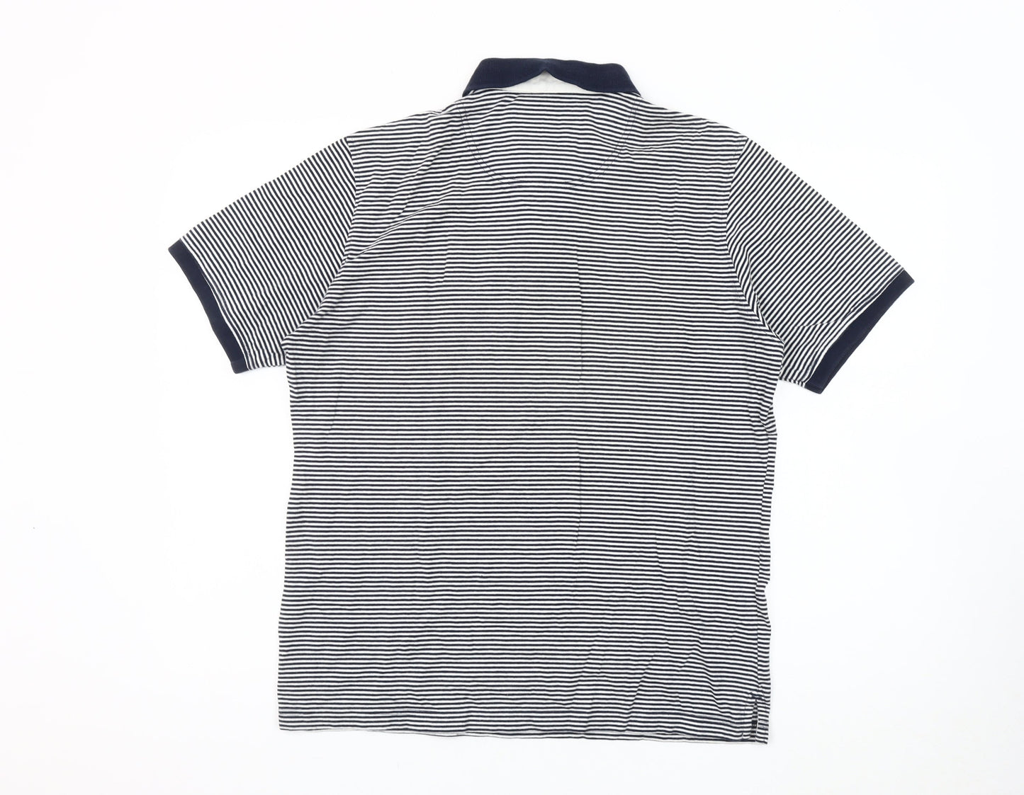 Baileys Men’s Black Striped Polo Shirt Size L