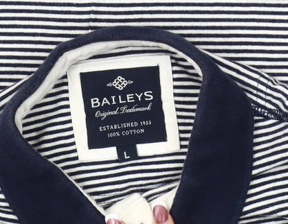 Baileys Men’s Black Striped Polo Shirt Size L