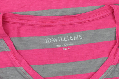Womens UK Size 16 JD Williams Pink Basic T-Shirt
