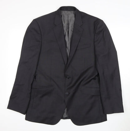 T.M. Lewin Men's Grey Wool Blazer Size 40, Formal, Excellent