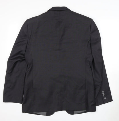 T.M. Lewin Men's Grey Wool Blazer Size 40, Formal, Excellent
