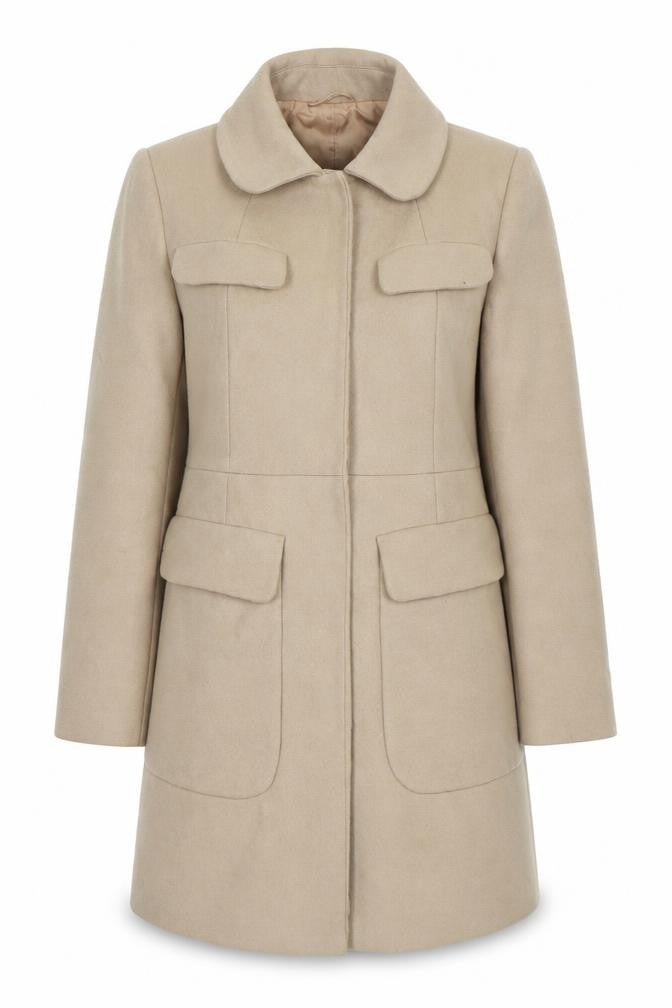 Womens UK Size 4 French Connection Beige Overcoat