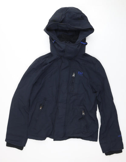 Abercrombie Men's Blue Hooded Jacket, Size S